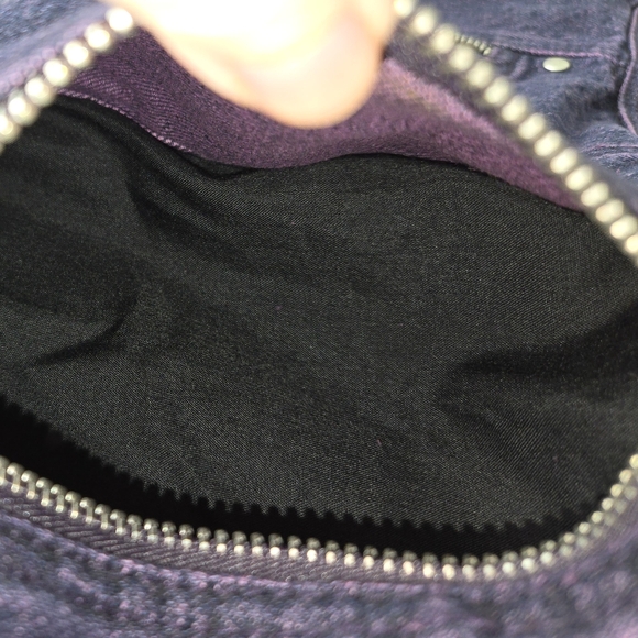 Dark Purple Denim Shoulder Bag Early 2000s era - Picture 2 of 5